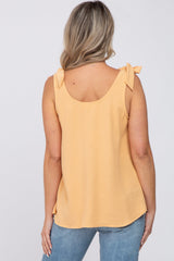 Yellow Shoulder Bow Maternity Tank Top